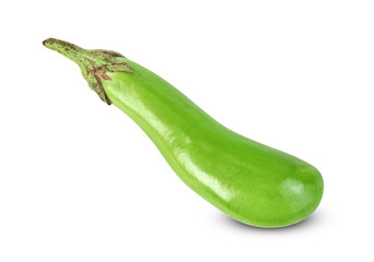 green eggplant isolated on white background ,include clipping path