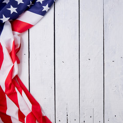 Close-Up Of American Flag On Table