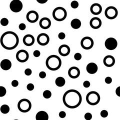 Circles seamless pattern. Random dots texture background.