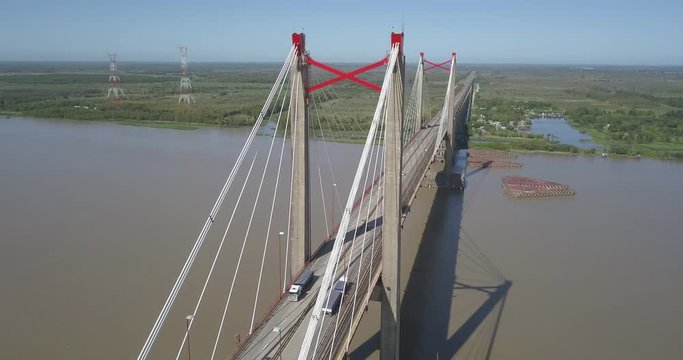 Zarate Brazo Largo bridge, in Argentina, that crosses the Paran&aacute; river between the province of Buenos Aires and Entre rios.