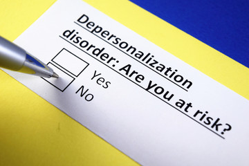 Obraz premium Depersonalization disorder: Are you at risk? Yes or no?