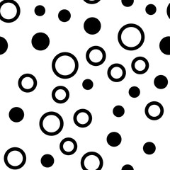 Circles seamless pattern. Random dots texture background.