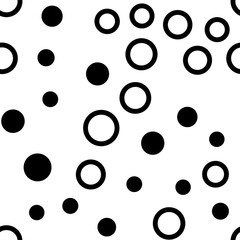Circles seamless pattern. Random dots texture background.
