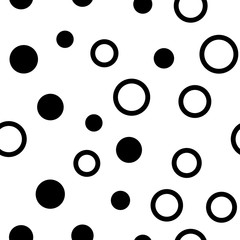 Circles seamless pattern. Random dots texture background.