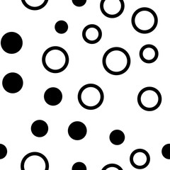 Circles seamless pattern. Random dots texture background.