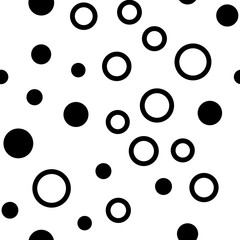 Circles seamless pattern. Random dots texture background.