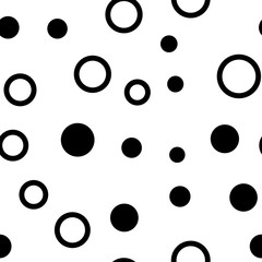 Circles seamless pattern. Random dots texture background.