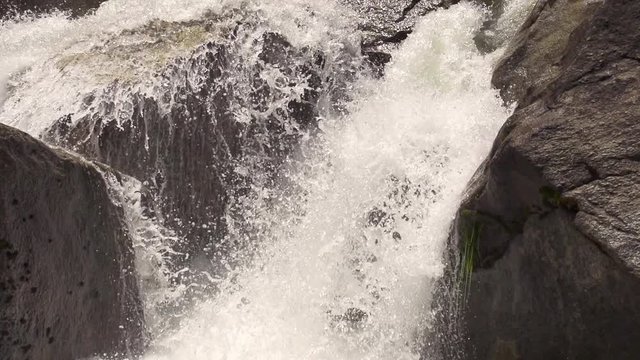River Rapids in Yosemite National Park. Slow Motion