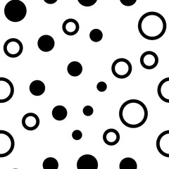 Circles seamless pattern. Random dots texture background.