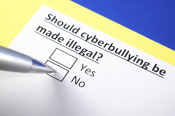 Should cyberbullying be made illegal? Yes or no?