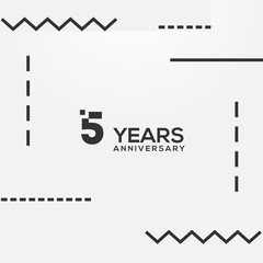 5 Years Anniversary Black Number Vector Design Illustration