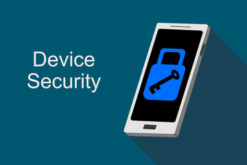 Smart phone with padlock icon. Concept of device security