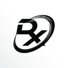 Initial Letter DX Brush Effect Logo Design