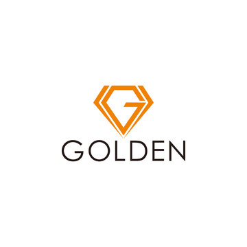 abstract letter g golden diamond geometric design symbol logo vector