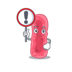 An icon of shigella sonnei cartoon design style with a sign board