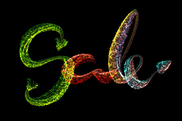 Sale handmade lettering, calligraphy made by colorful rainbow confetti, for prints, posters, web