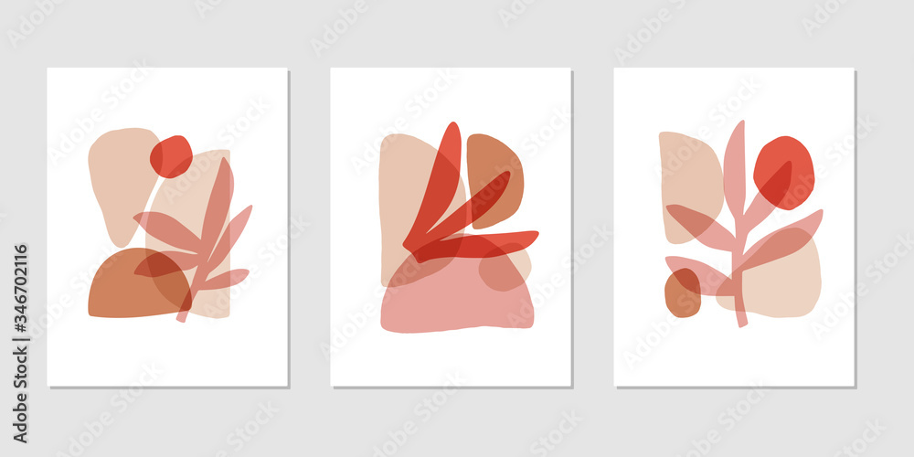 Sticker abstract shapes flat vector illustrations set. modern wallpaper design element. trendy figure decor