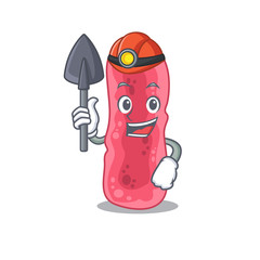 Shigella Sonnei miner cartoon design concept with tool and helmet