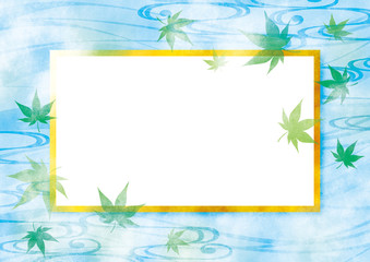 青紅葉　和柄　テクスチャ　枠