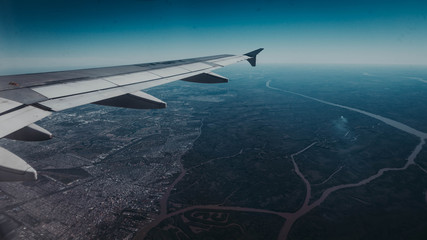 Naklejka premium view from airplane window