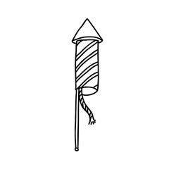 Firework rocket doodle icon