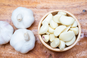 close up garlic ingredient for cooking