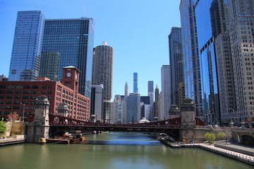 Naklejka premium Architektura rzeki Chicago
