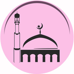 Vector illustration of a simple and elegant mosque logo