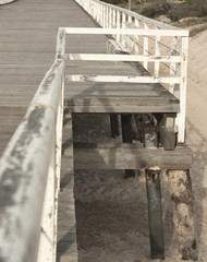 View on and from the Semaphore jetty at late afternoon sunset in Adelaide South Australia