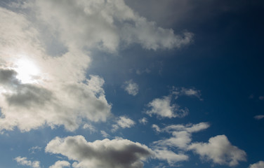 Fototapeta na wymiar Rain clouds in the blue sky.