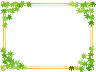 フレーム　枠　新緑　額縁　額　若葉　紅葉　クローバー　アイビー　若葉フレーム