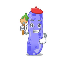 A creative legionella artist mascot design style paint with a brush