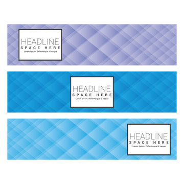 Vector banners with abstract multicolored polygonal mosaic background