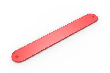 Blank Wide Silicone Rubber Slap Bracelet For branding and Mock up. 3d render illustration.