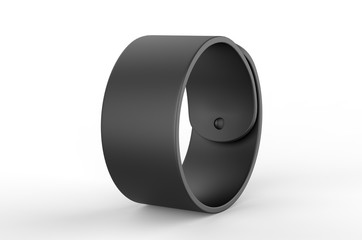 Blank Wide Silicone Rubber Slap Bracelet For branding and Mock up. 3d render illustration.