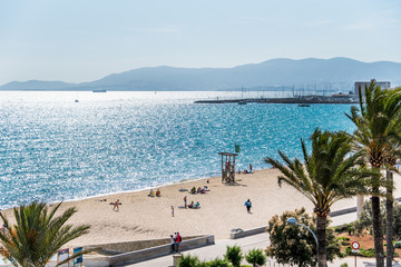 Beach and sea landscape in El Arenal, Majorca