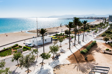 Beach and sea landscape in El Arenal, Majorca