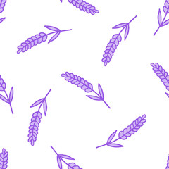 lavender seamless doodle pattern