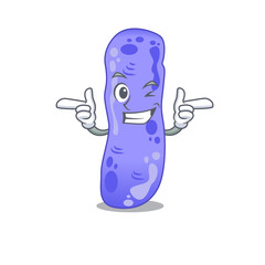 Cartoon design concept of legionella with funny wink eye