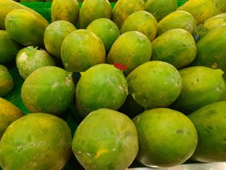 Green papaya fruit from Indonesia