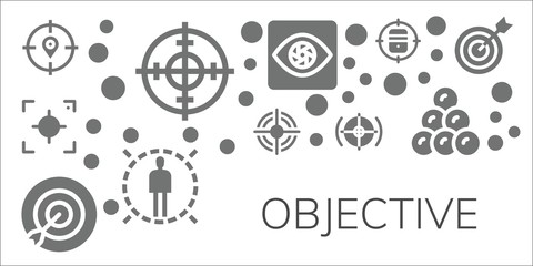 Fototapeta premium Modern Simple Set of objective Vector filled Icons