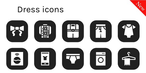 Modern Simple Set of dress Vector filled Icons