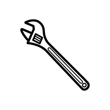 Monkey Wrench Icon Vector Design Template