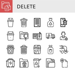 delete icon set