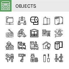 objects simple icons set