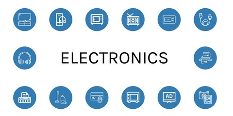 Set of electronics icons