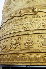 Shangri-La Golden temple or Dafo temple With giant Spinning Golden Wheel at Dukezong old town, located in Zhongdian city ( Shangri-La). landmark and popular attractions in Yunnan. China