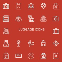 Editable 22 luggage icons for web and mobile