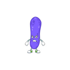 Mascot design style of escherichia coli with angry face