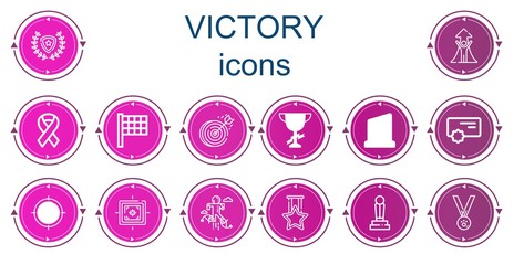 Editable 14 victory icons for web and mobile